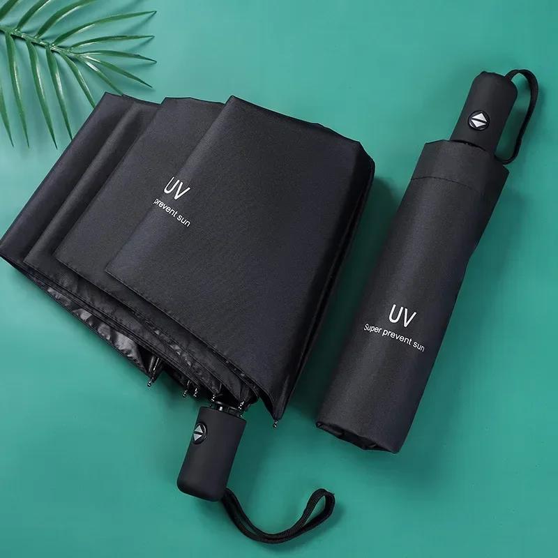 Mini-Klapp-Automatikschirm Anti-UV-Regen-Sonnenschirm Mode Tragbarer Winddichter Leichter Damen Herren Kinder Sonnenschirm