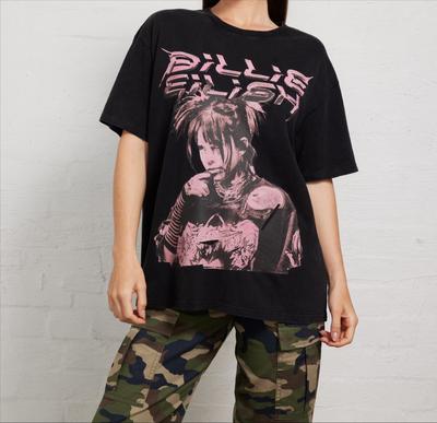 In The Summer of 2025, Billie Eilish Printed Casual T-shirts for Both Men and Women Are Loose, Pure Cotton Oversized Garments