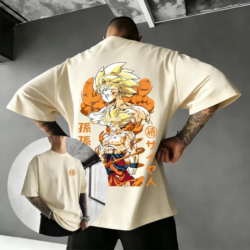 Dragon Ball Anime Goku Print T-Shirt, Unisex Loose Breathable Summer Top Short Sleeve Fashion Women And Men T-shirt