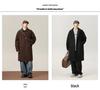 Men's Mid-Length Windproof Woolen Coat - Autumn/Winter, Japanese Style, Loose Fit, Thickened Lapel Jacket