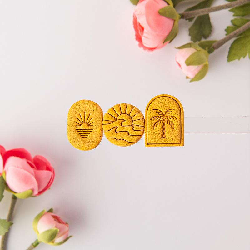 Sunset By The Sea Polymer Clay Cutters Diy Embbossed Making Pottery Clay Earrings Jewelry Pendant Tools