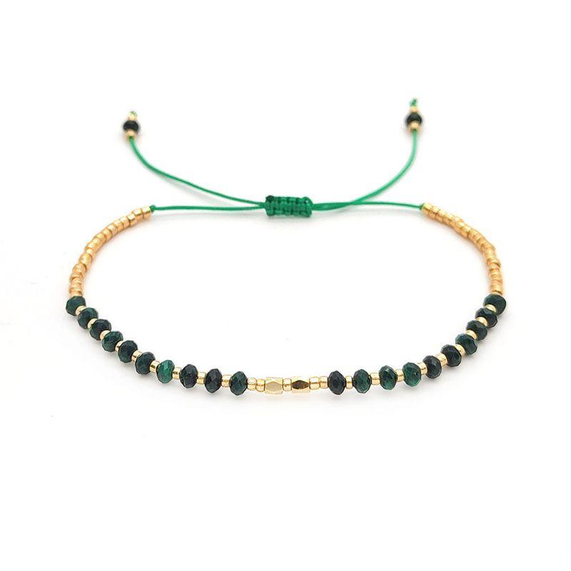 Niche Style Beaded Girls Fashion Ornament Natural Prehnite Bls 240002B(Malachite)