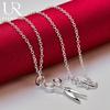 925 Sterling Silver Chain Scissors Pendant Necklace Fashionable Wedding Jewelry