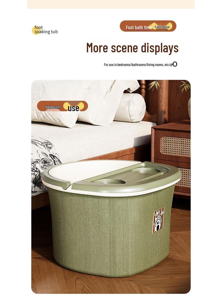 Portable Thickened Foot Bath Bucket with Handle - Calf-Length Foot Washing Tub