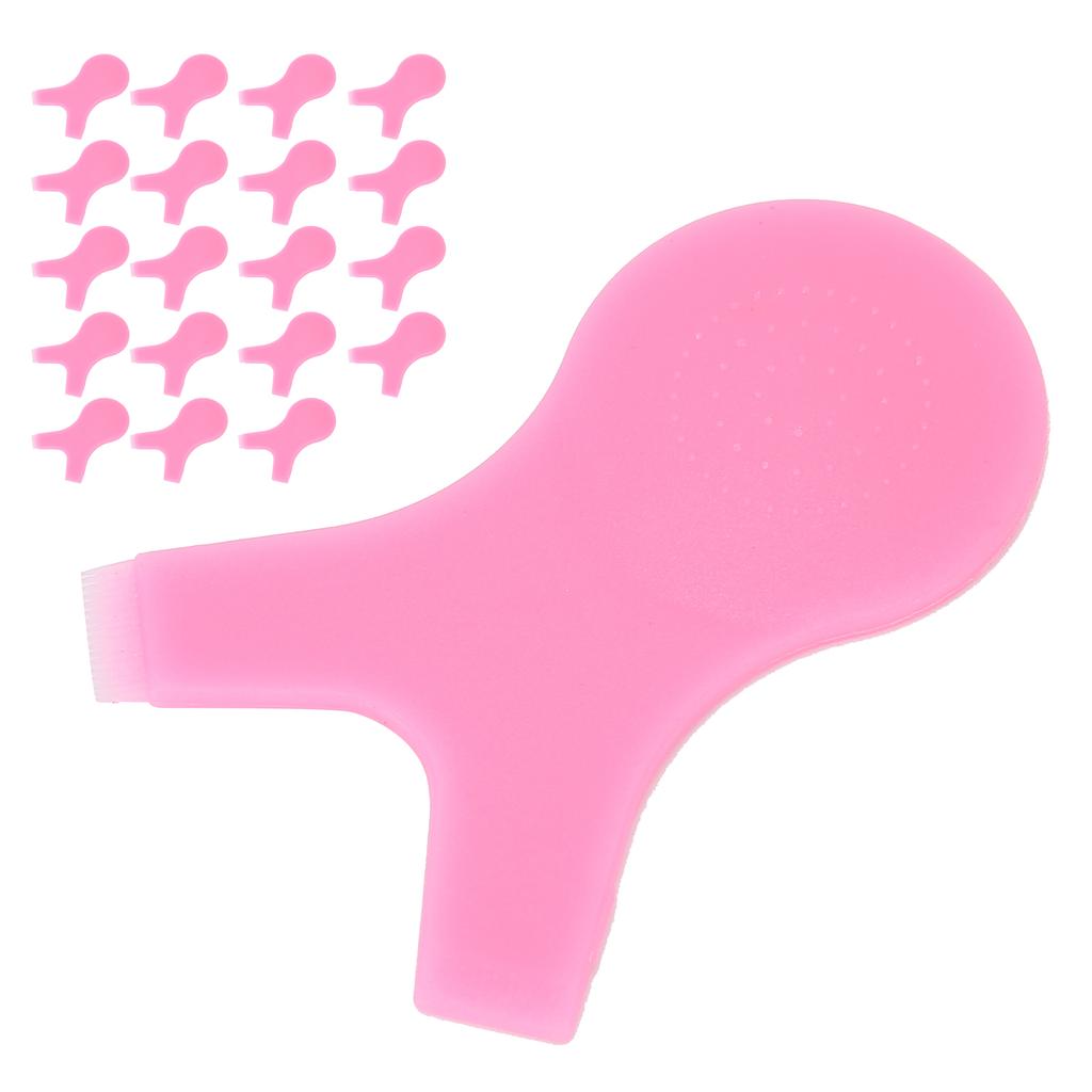 20pcs Eyelash Lift Brush Y Shape Eyelash Grafting Comb Curler AntiSlip Lash Perming Tool(Pink )