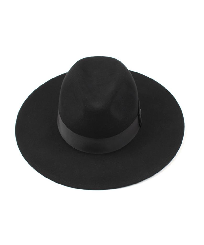 Yunibeosyeolkemiseuteuli Black Metal Line Wool Fedora Bk Line Fedora