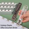 Portable Binder Clip Stapler No Hole Punching Metal Clip Stapler Reusable Office Document