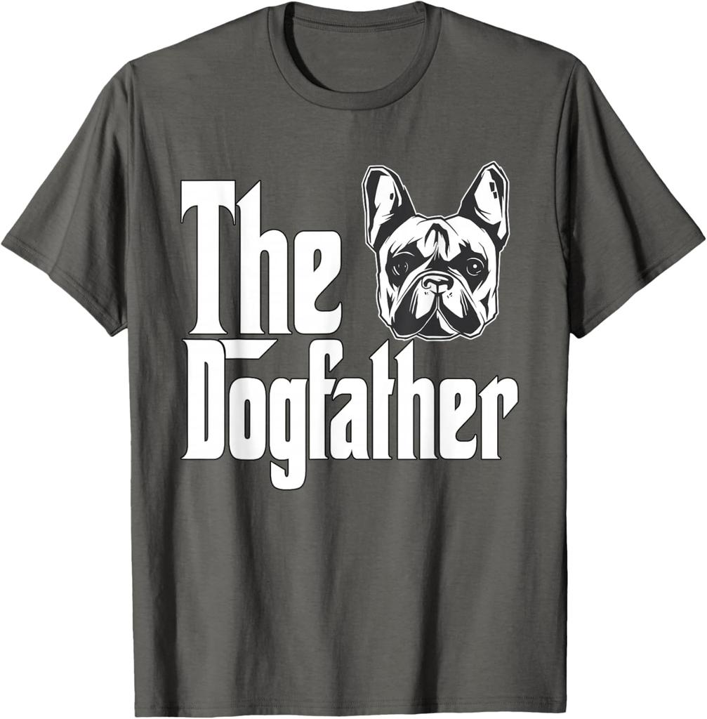 The Dogfather French Bulldog Graphic Tee Mens Casual Breathable Short Sleeve TShirt