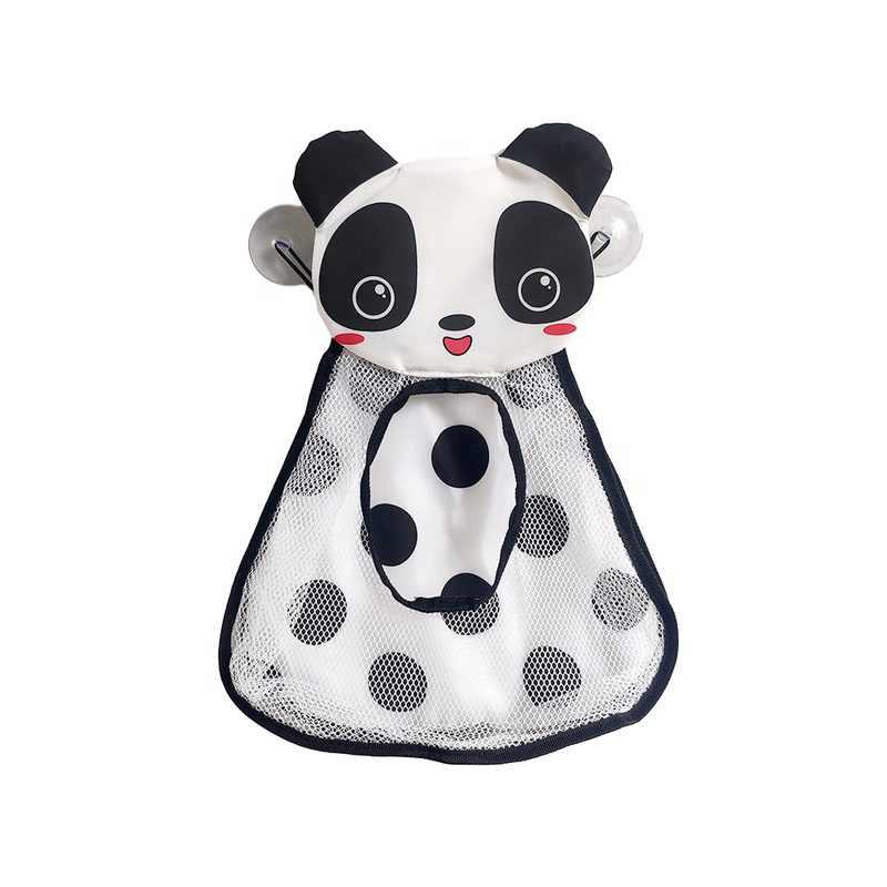 Cartoon Panda Baby Bath Kids Toy Drain Storage Net Bag Mesh Holder Cup Suction