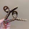 Korean Style Pearl & Rhinestone Hair Clip - Luxury Sparkling Shark Clip for Updo
