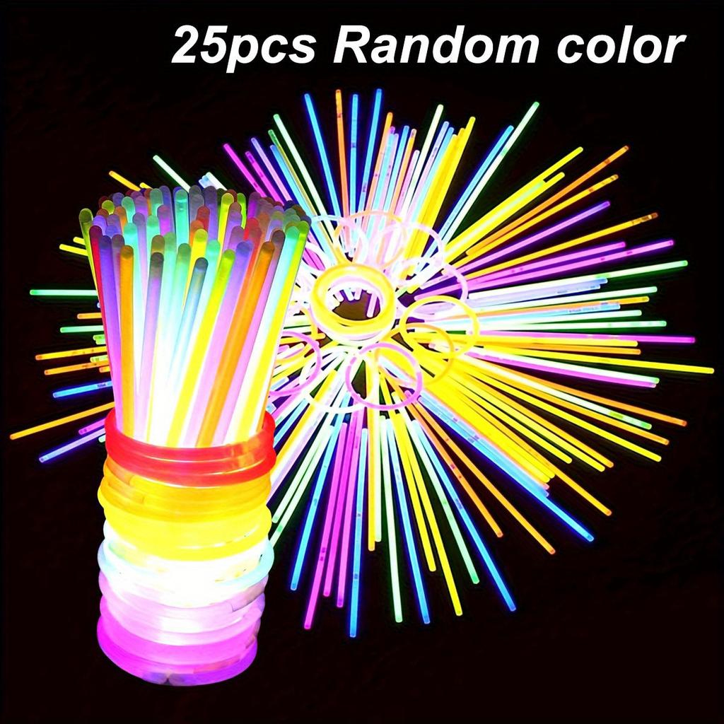 25Pcs GlowStick Bulk multicolour 8 Inch & for Glow in the dark Necklace Bracelets Glasses Party Supplies Light ZSY