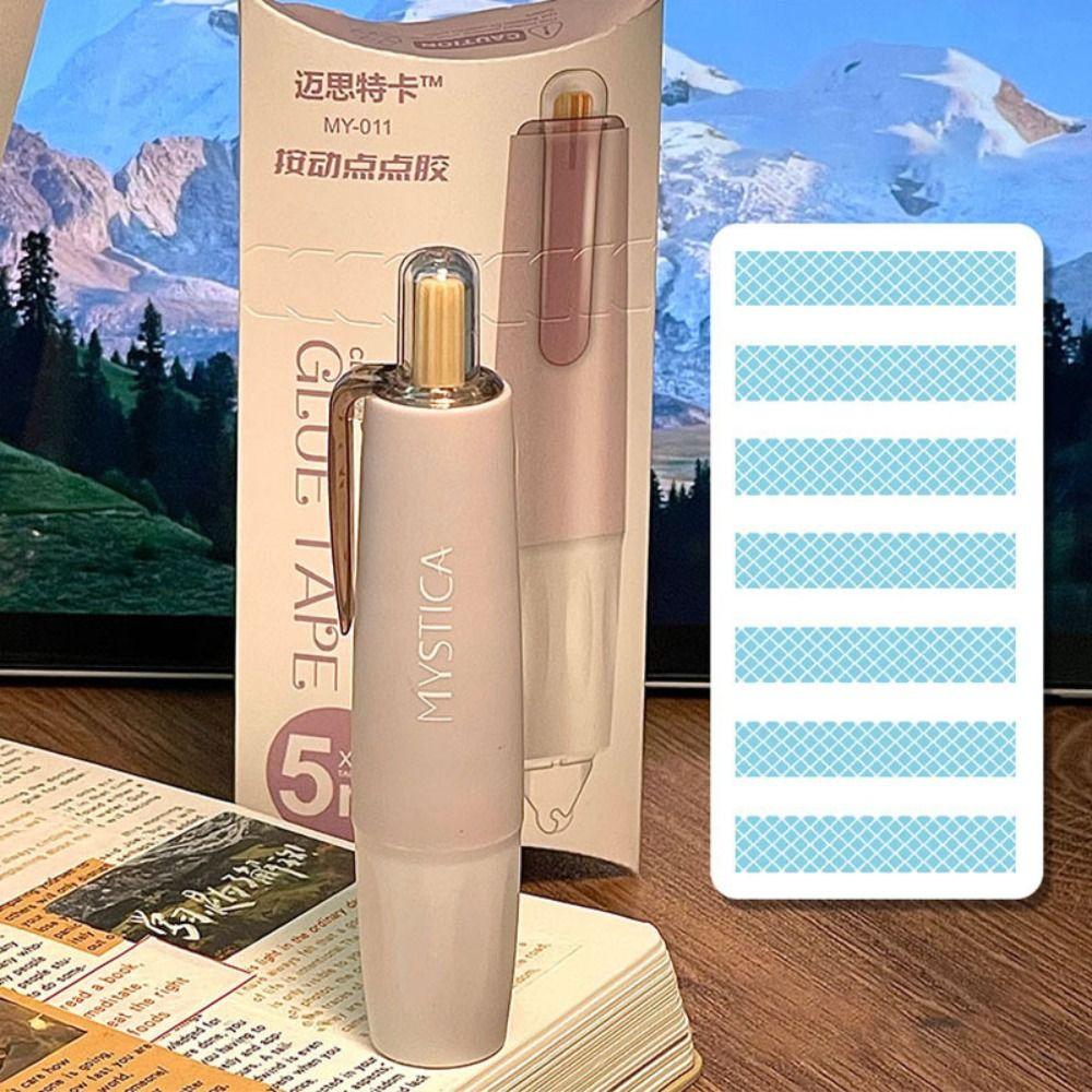 Press Type Dot Glue Tape Pen-shape Rolling Glue Tape Durable Glue Tape Pen  Student Stationery