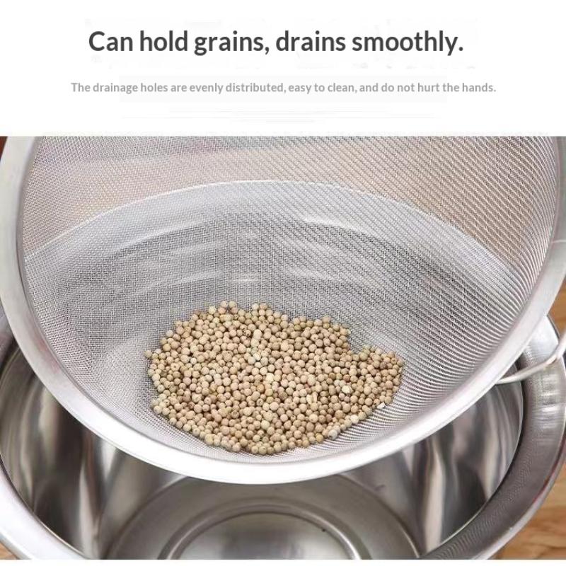 Stainless Steel Strainer Basket Fine Mesh Multi-Size Juice Rice Flour Sieve Large With Double Handles Food Filter Drainer