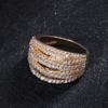 New Personalized Style Creative Geometric Ring Micro Inlaid with Five Rows of AAA Zircon Rings Ring Accessories