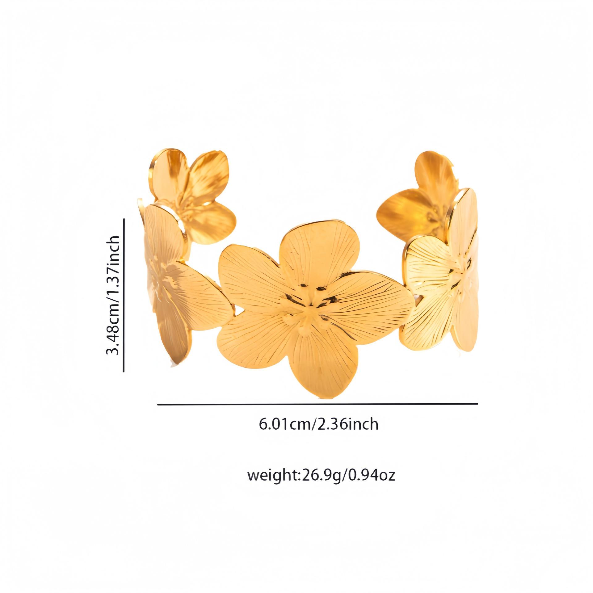 

Модный браслет из титановой стали с покрытием из 18-каратного золота: Европейский и американский стиль, Широкое, Преувеличенное, Невыцветающее, Высококачественные ювелирные изделия.