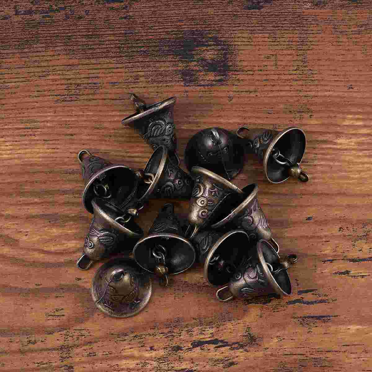

11 Pcs Bronze Bells Wind Chimes Hanging Decorations Retro nament Metal Vintage Craft Feng Shui Bell Home Decor XXL золотистый