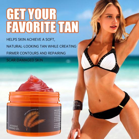 

Natural Tanning Accelerator Cream Gel 150ml Intensive Tanning Gel for Sunbeds Outdoor Non-Grease Sun Repair Creamy for All Skin Types A