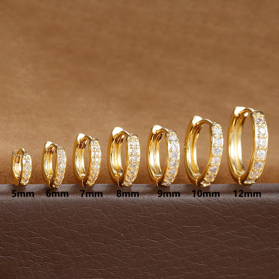 

Европейская и американская мода, серьги-пусеты с цирконом, 5 мм-12 мм, дизайн в виде круга, персонализированные трендовые украшения для женщин 5mm