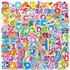 100 Fun Cartoon Arabic Numerals Waterproof Stickers Children's Enlightenment Stickers DIY Hand Account Decoration Stickers