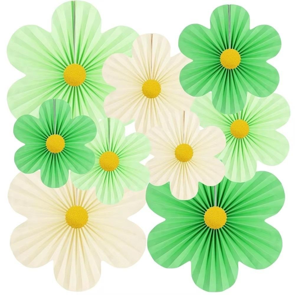 9 ks/sada DIY papírový vějíř květina růžové papírové vějíře narozeniny miminko svatební oslava dekorace