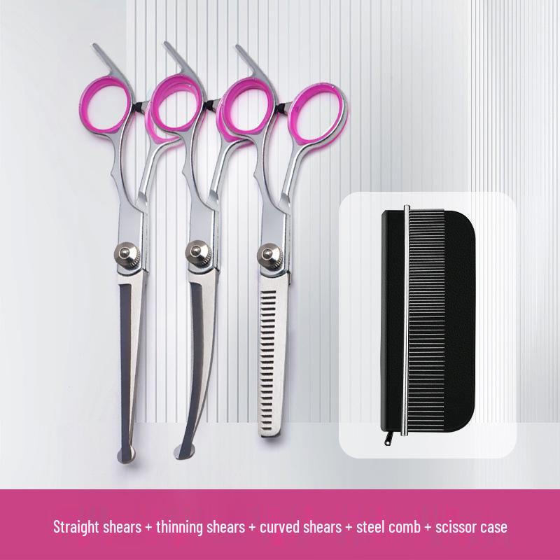 Professional Pet Grooming Scissors for Hair Trimming - Ideal for Teddy, Bichon, and Dog Hair Cutting.