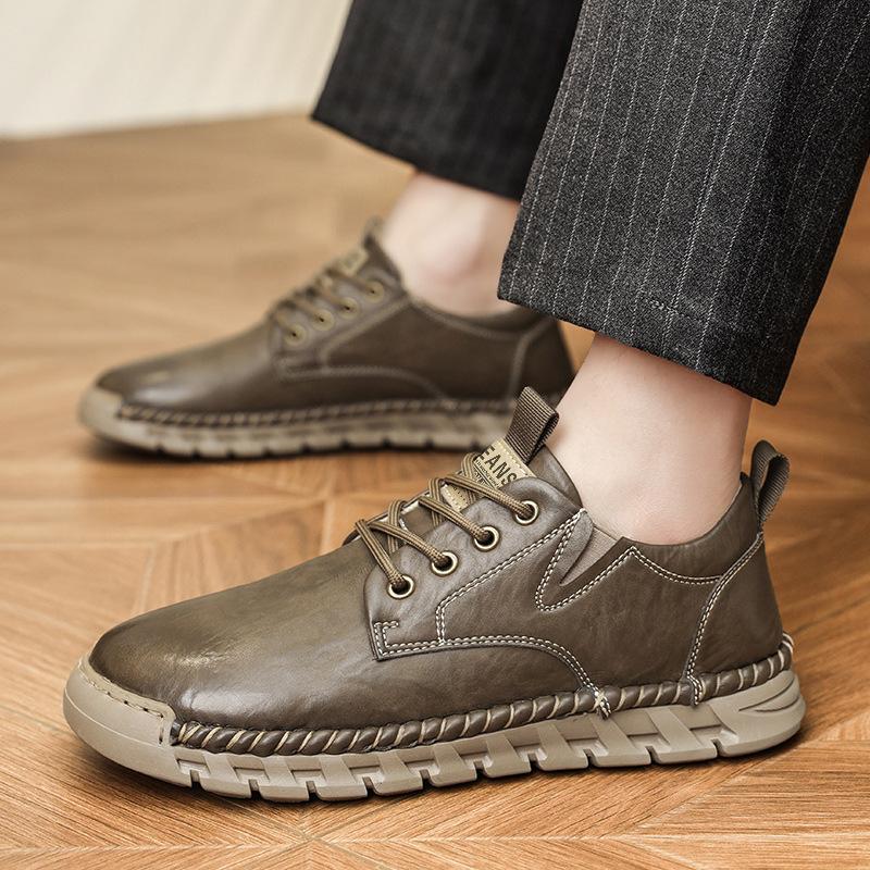 Men's shoes leather business British style casual soft-soled leather shoes men's soft-soled one-pedal lazy black Doudou tide shoes