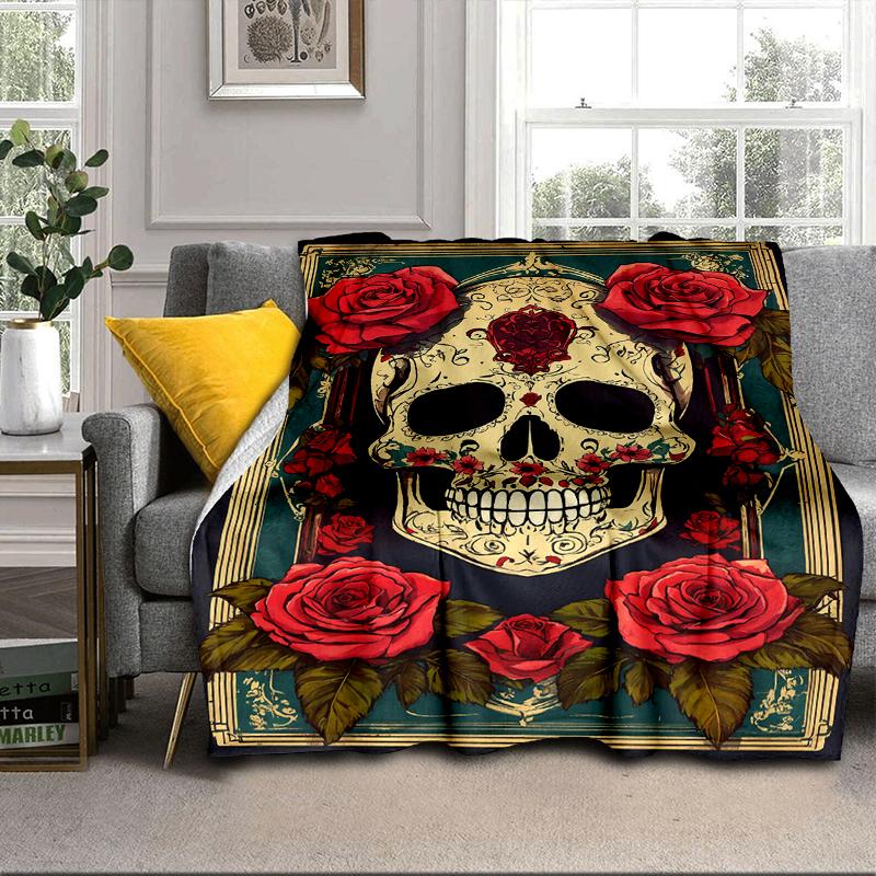 Day Of The Dead Skull Blanket Flannel Blanket Throw Blanket Sofa Cover Blanket Soft Premium Blanket Picnic Blanket Tv Blanket Gifts