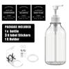 500ml Bathroom Soap Dispenser Bottle Shampoo Shower Gel Refillable Bottle Travel Storage Bottle Transparent Lotion Bottles with Labels