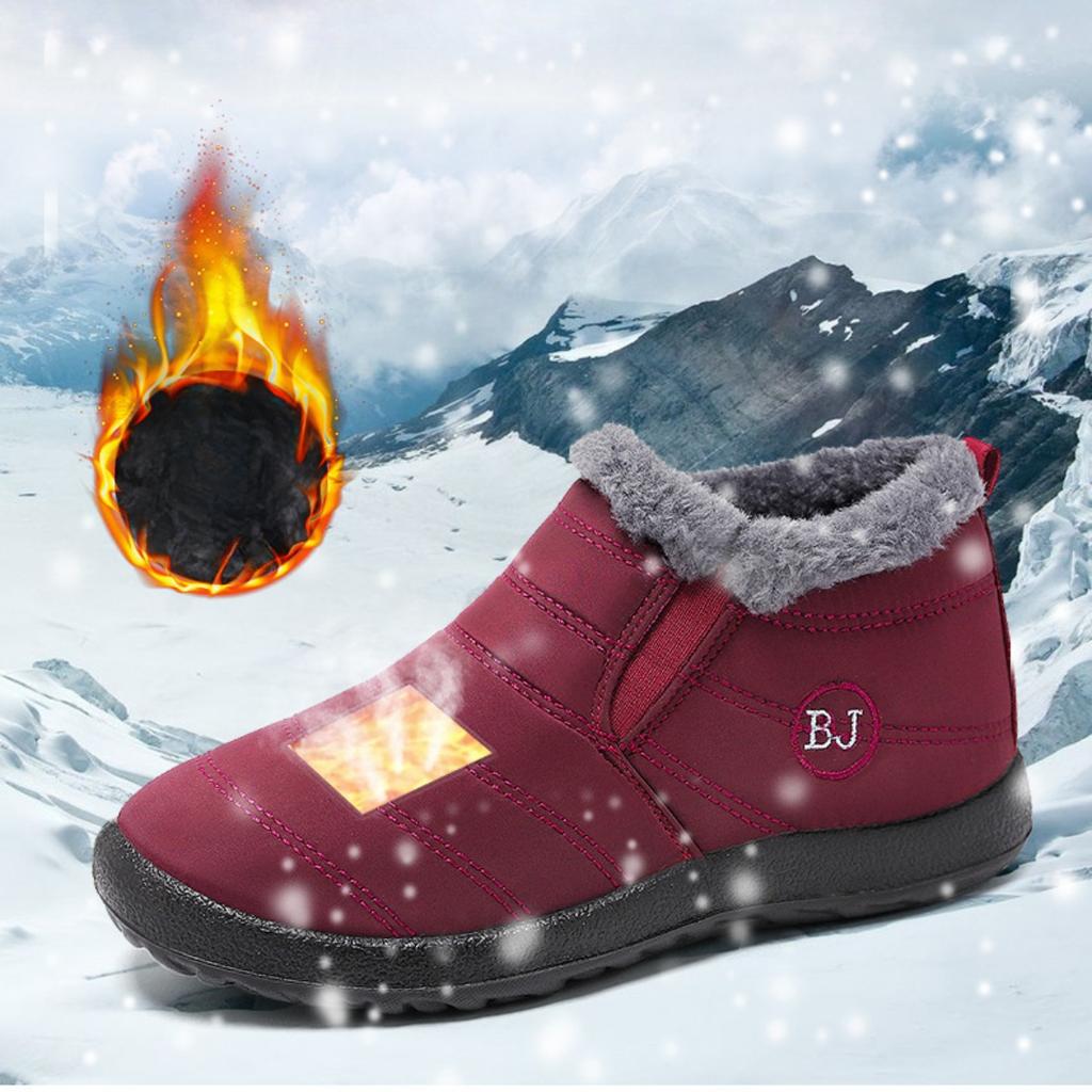 Women's Cotton Shoes, Flat Bottomed Short Boots, Cold Resistant Shoes, Warm Shoes, Snow Boots, Plush Lining, Wear-resistant, Anti Slip Shoes