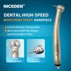 Niceden Dental 4 Water Spray 4 Anti-retraction Design Dental High Speed Handpiece Air Turbine Standard Push 2/4Hole
