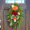 Autumn Season Wreath Door Hanging Leopard Print Harvest Festival Wall Hanging Simulation Plant Front Decoration