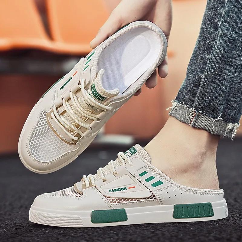 Тапочки для мужчин Большие размеры Мужские кроссовки Летние сетчатые дышащие повседневные — фото 5