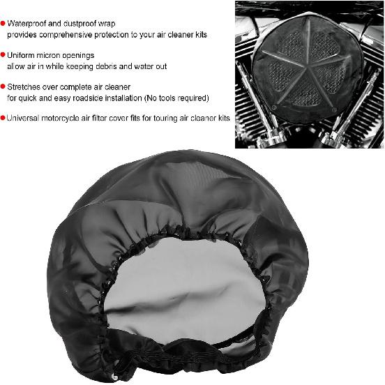 Akozon Cleaner Cover Rain Sock Wrap Motorcycle Accessory Fit for Touring