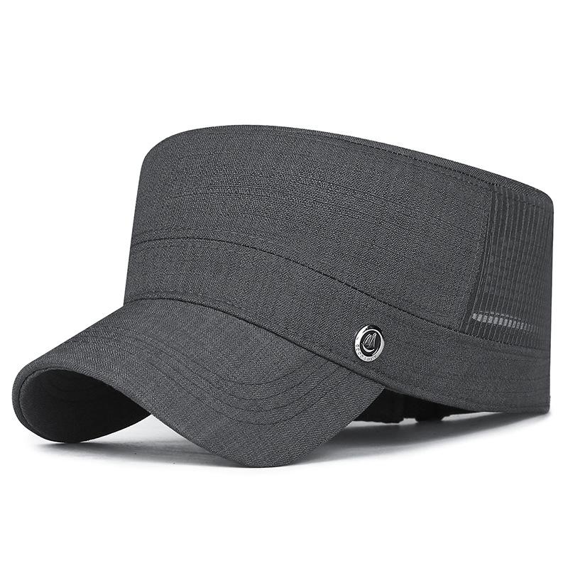 Men's Summer Sunshade Hat  Outdoor Breathable Mesh Hat Sunscreen Thin Adjustable Flat Top Hat