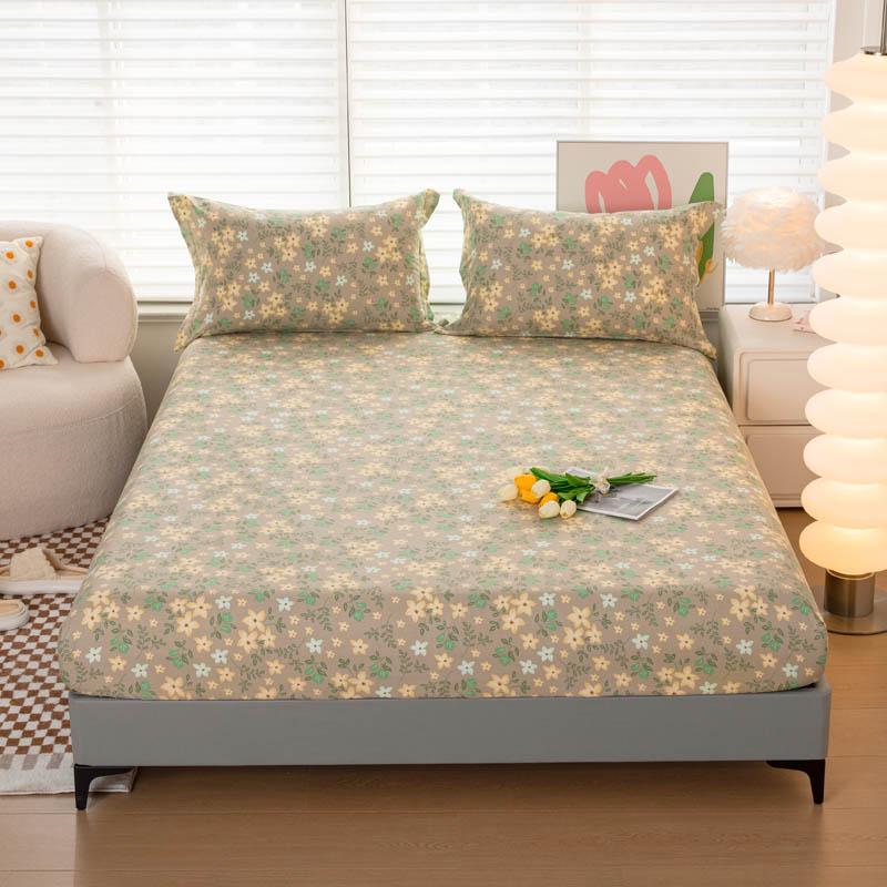 

Элегантный комплект простыней на резинке с принтом розовых цветов из 100% хлопка, приятный для кожи, мягкий эластичный чехол для матраса с наволочками, комплект постельного белья 120x200x25cm 3Pcs