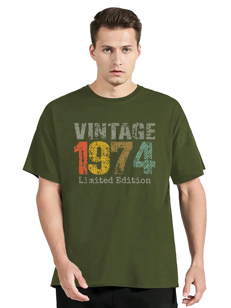 Men T-Shirt Old Gifts Vintage 1974 Limited Edition Birthday Funny tshirt Cotton Tees Short Sleeve T Shirt Clothing Oversized