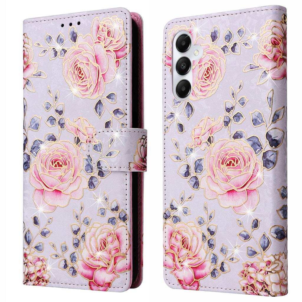 For Samsung Galaxy A05s 4G Case Floral Aesthetic RFID Blocking Leather Phone Cover