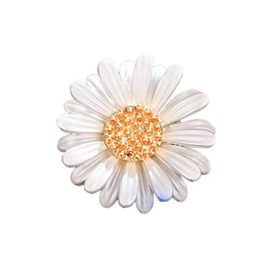 

Women Brooch Sparkling Rhinestones Chrysanthemum Shape Lapel Pin Suits Coats Bags Scarves Badge Versatile Accessory C