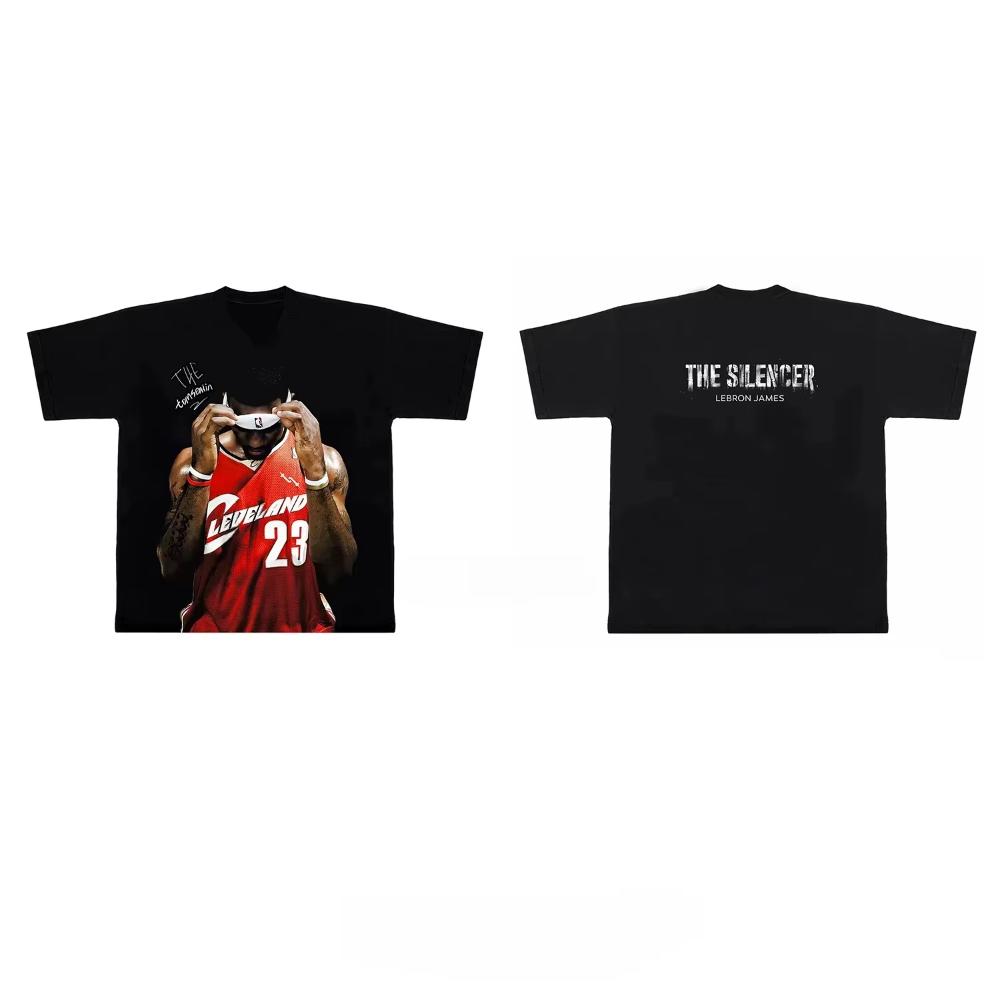 2026 Nuova Maglietta da Basket Lebron James Nera Originale Streetwear Americano Vestibilità Larga Comoda Harajuku