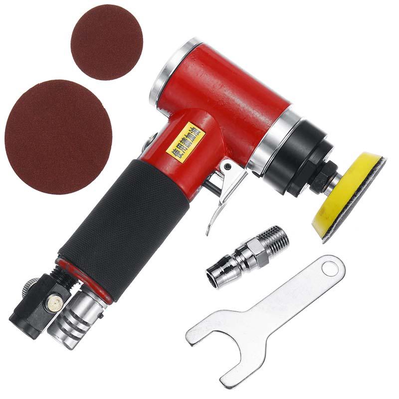 Mini High-speed Pneumatic Sander Polisher Machine 5 Inch Air Sander With Push Switch Sanding Pad Polishing Grinding Tool