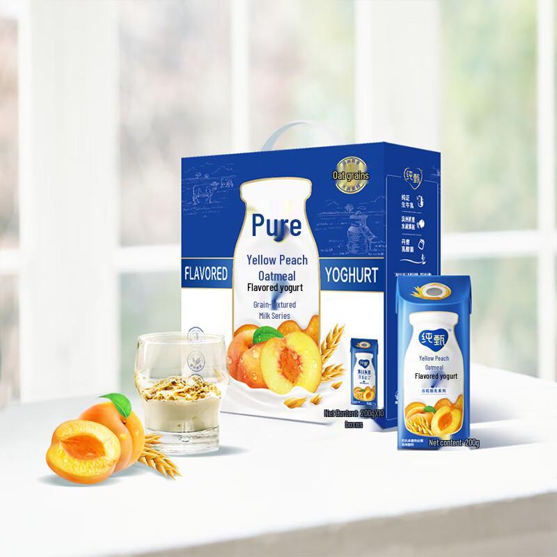 Mengniu Chunzhen Yellow Peach Oatmeal Flavored Yogurt Drink