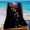 Elegant Sakura Moon Microfiber Beach Towel 1 Piece Set 2D Flat Printed Sandproof Waterproof Holiday Sea Sunbed Lounger Towel