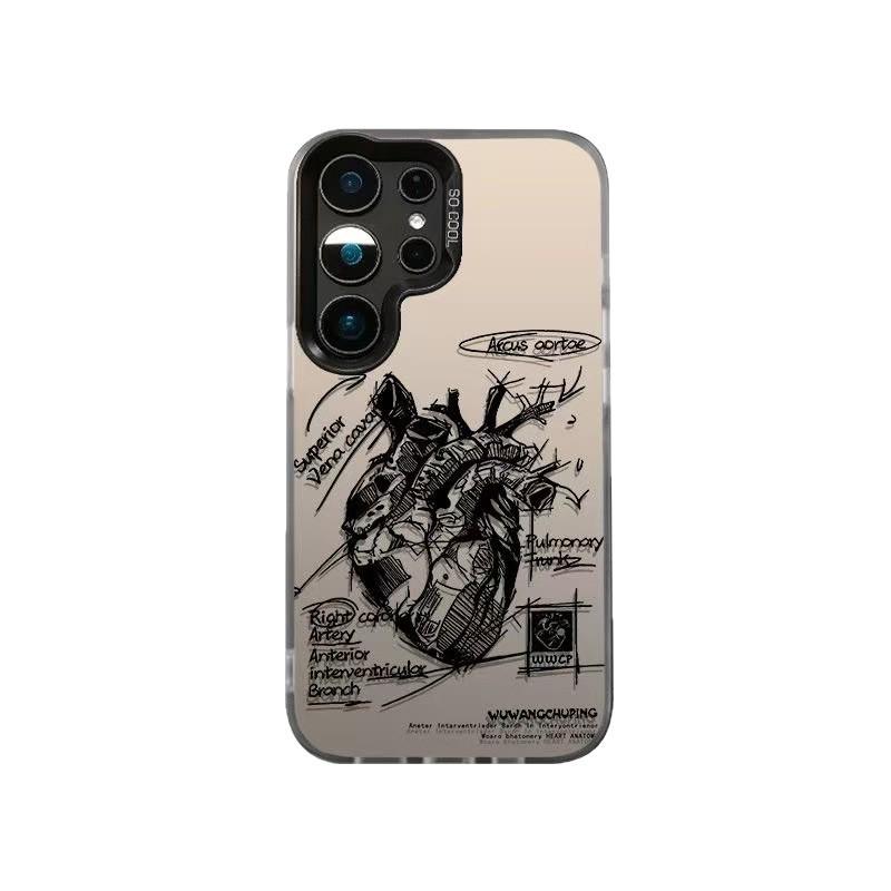Heart Sketch Phone Case for Samsung Galaxy S30 Ultra, S25, S24, and S23