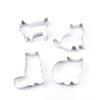 5pcs/set Cute Cat Kitten Pattern Stainless Steel Cookie Mould Cracker Mold Biscuit Cutter for DIY