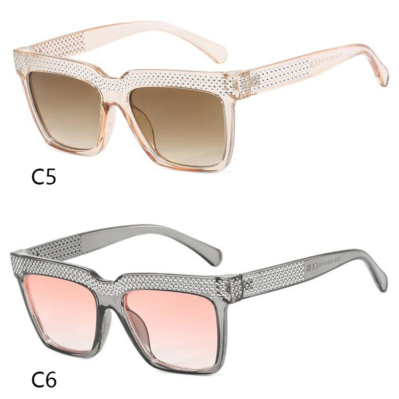 Premium Feel Diamond Inlaid Square Sunglasses Women Men Exquisite Luxury Sun Glasses Party Travel Glasses