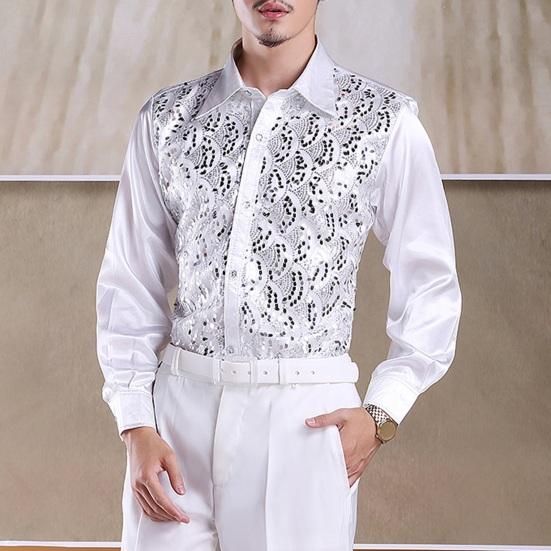 Chemise Patchwork à Paillettes - MARQUE - 02 Black - Manches Longues - Style Décontracté - Femme