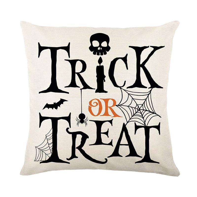 Funny Ghost Print Pillow Cover Halloween Holiday Decoration Sofa Pillow Cover Bedroom Bedside Cushion Cover