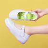 Fashion Genuine Leather Women Nurse Shoes Soft Soles Hollow Out Breathable Comfortable Non Slip Wedges White Ladies Loafers Work Shoes
