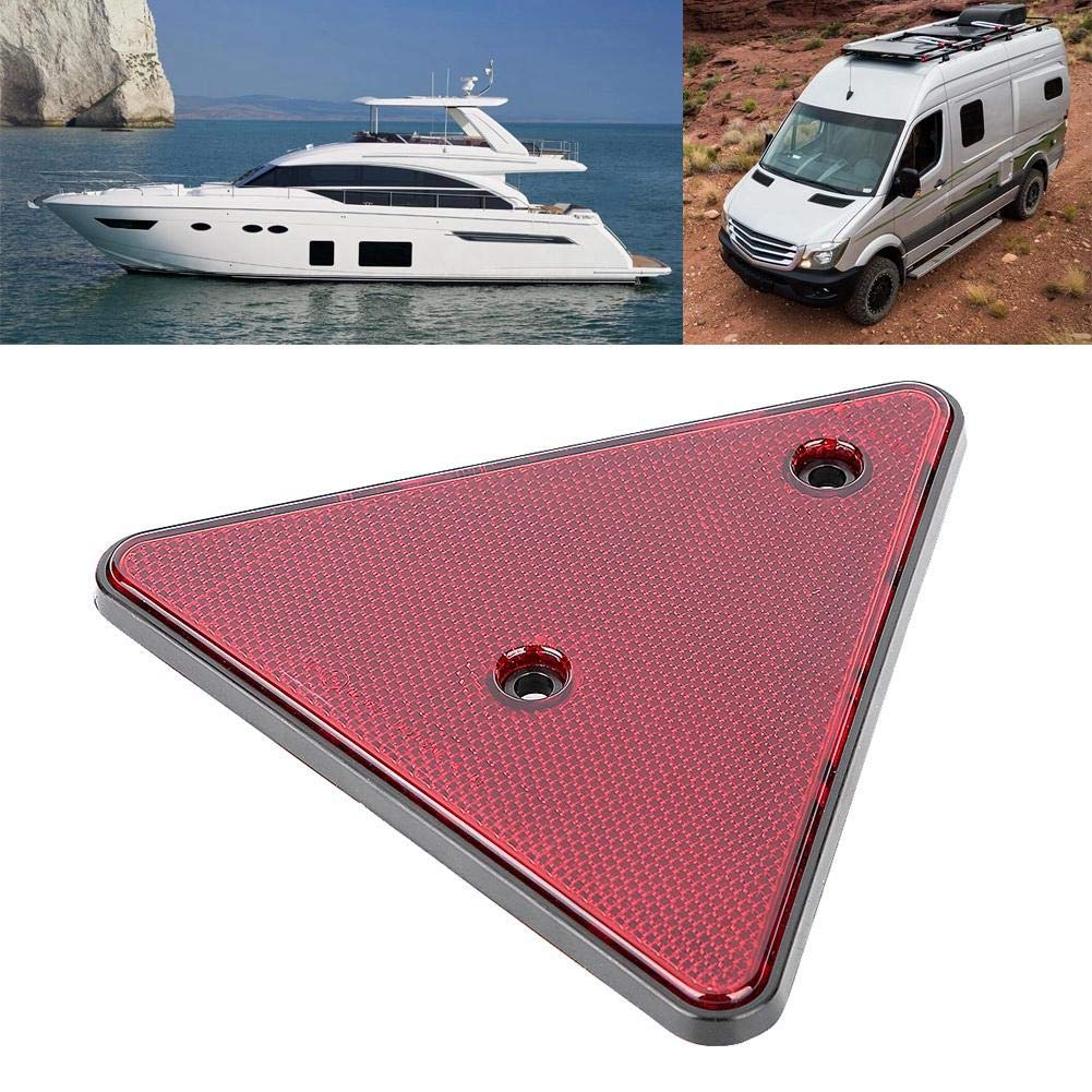 KIMISS UV PC Bezpieczeństwo Trójkątny Odblask Czerwony, Wodoodporny Trójkątny Odblask Odblask Jachtowy Słupek Bramowy dla Ciężarówki Przyczepy