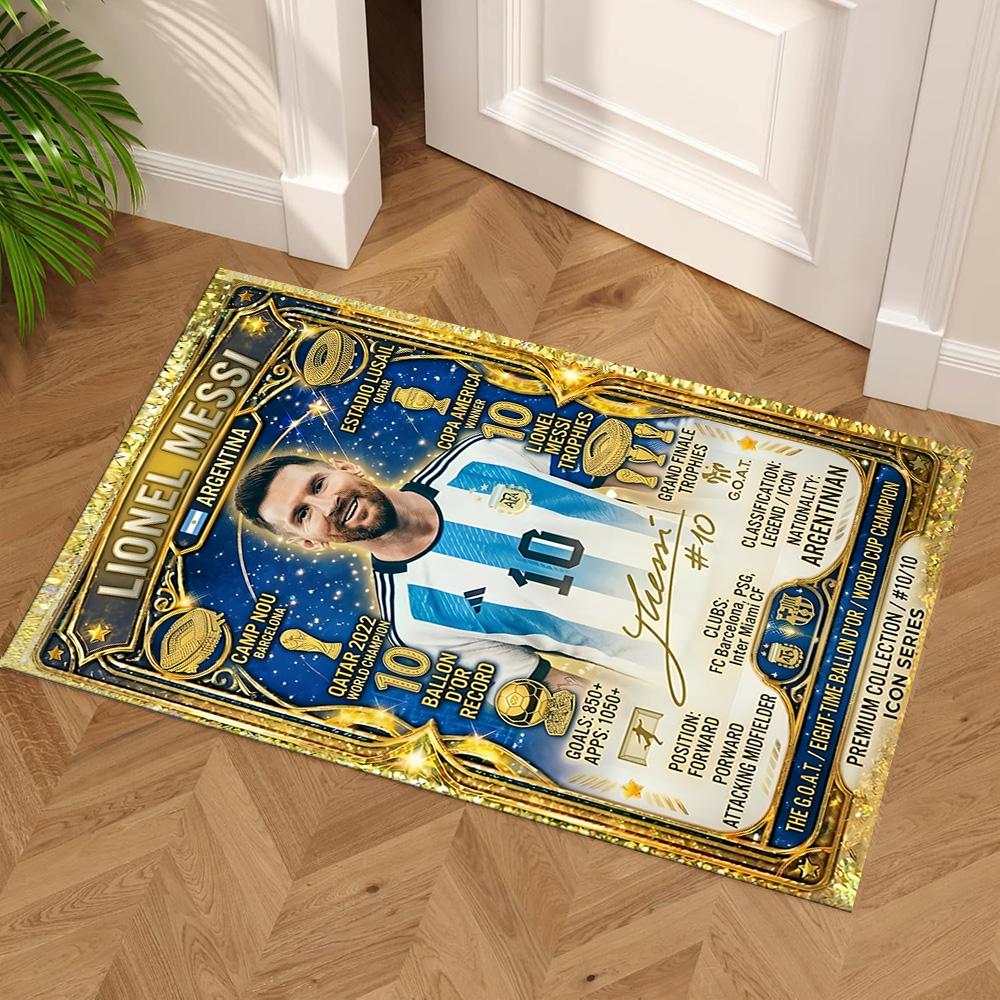 Messi's Golden Achievement Floor Rug Office Rug Suitable for Hallway Decorate room Dormitory Foyer Anti-slip Rug Anime Office Decor